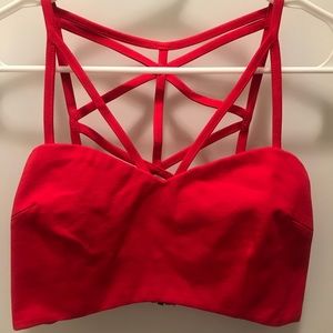 Red strappy bralette